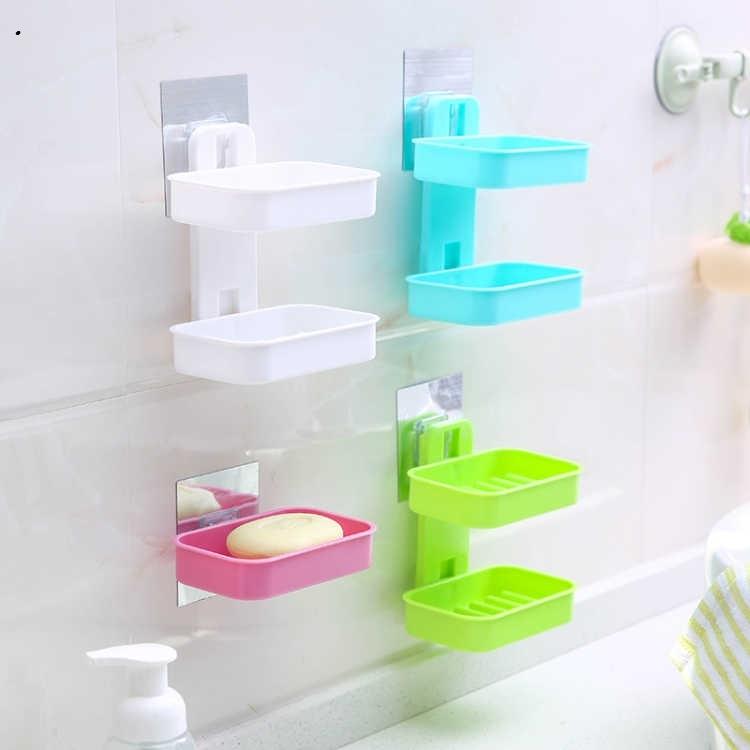  Perforated Soap Box Layer Shelve Shelf Soap Box Dressing Room Drain Travel Portable Double Soap Holder Soap Racks-Taobao