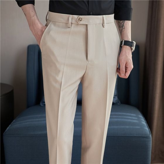 Men's slim business formal wear spring and autumn style free ironing high-end suit casual pants men's small straight and long draping feeling
Men's slim business formal wear spring and autumn style free ironing high-end suit casual pants men's small straight and long draping feeling