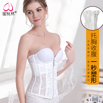 strapless wedding dress shaping underwear belly waist sealing slim fat burning seamless body beauty court bodysuit authentic