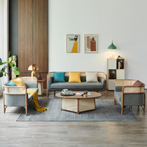 Medieval rattan choreography combined Nordic Silence Living Room Solid Wood Sofa Follhouse Hotel Sales part Prototype Room Sofa