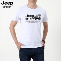 JEEP Official JEEP mens cotton round neck short sleeve T-shirt mens summer size mens loose JEEP
