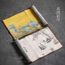 Three-pass painted suede double-layer enlarged tea towel Dry tea mat Master mat Absorbent thick cotton linen tea set accessories