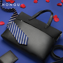 Red Valley Business Mens Leather Mens Hand bag Shoulder Bag Mens Bride Leather Multifunctional Computer Bag