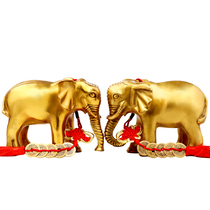 Juyuanpai brass elephant ornaments absorbent elephant pair of Rui elephant living room Business Desktop housewarming decorations brass elephant