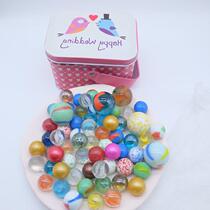 Nostalgic glass bead props small ball gift children traditional small glass bead glass ball childrens iron box marble ball