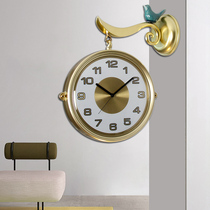 Double sided hanging bell minimalist modern living room mute creative quartz clock table tide light lavish Nordic decoration two sides hanging table