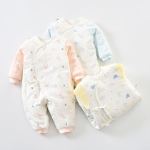 Newborn baby clothes autumn and winter cotton jumpsuit newborn baby cotton cotton monk clothing warm clothes