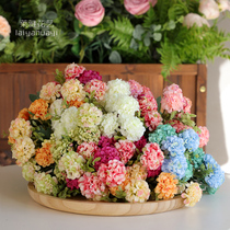 Watercolor ball emulation small bouquet Bouquet Fake Flowers Living Room Dining Room Table Furnishing Flowers Desk Potted Little Frescoed Flowers