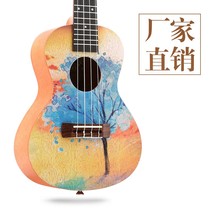 Ukulele Little Guitar Male and Female Beginners 23-inch Peach Blossom Core Painted Musical Instrument