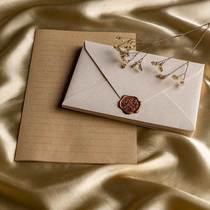 Special paper envelope creative Chinese style and linen striped kraft letterpaper flask paper lacquer package card bag
