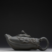 Taiwan returning old purple clay pot famous master Jiang Rong early hand-made this mountain green mud bergamot pot