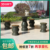 Stone Table Stone Bench Outdoor Patio Garden Garden Park Round Table Chair Natural Stone Carved Round Stone Table Outdoor Natural