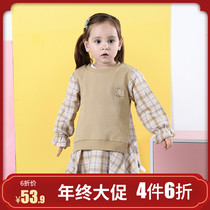 cutebunny baby winter new little girl padded dress foreign style baby velvet warm skirt