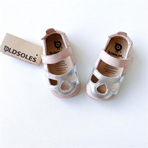 Dads home spot old soles spring and summer new girls powder silver three flowers full-bottom toddler shoes 025R