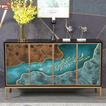 Light luxury wooden decoration cabinet mask closet minimal post-modern foyer partition mirror locker large capacity dining cabinet