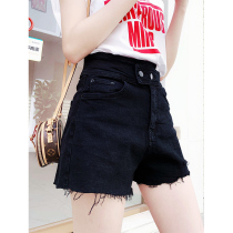 Zona fashion burrow hole denim shorts summer 2021 trend Joker high waist slim slim body hot pants 76395