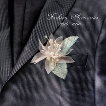 Handmade fairy beauty bride and groom breast flower chest flower flower beautiful hipster forest wrist flower leaves simple atmosphere