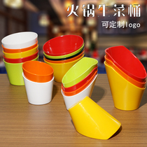 Hot Pot restaurant inclined vegetable bucket colorful bowl melamine Big Bowl sauce ingredients bowl restaurant seasoning Bowl commercial