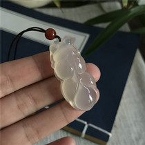 Natural chalcedony small golden fish pendant More than a year jade auspicious necklace jade pendant