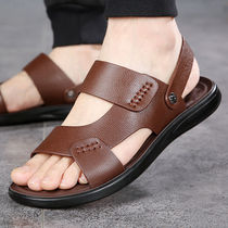 In the summer of 2023 new mens leather sandals trend soft soles and slippers shoes sandals dual use
