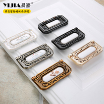 Yijia hole-free wardrobe drawer invisible dark handle Flat-pack Chinese ceramic buckle hand cabinet door cabinet handle