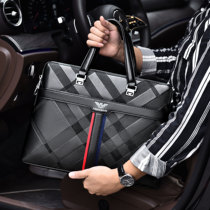 Armani New Mens Bag Business Briefcase Large Capacity Horizontal Computer Bag Handbag Mens Leather