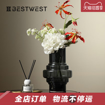 BEST WEST creative glass vase swing pieces modern minimalist home living room transparent inserts vase decorations