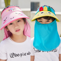 Children hat Summer anti-UV sun hat sun hat men and women children sunscreen hat baby beach air top hat cute