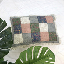 (foreign trade special clearance) single quilted pillowcase rural style fabric cotton breathable sweat absorption pair