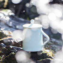 Landscape Water Drop Jingdezhen Ceramic Cup with cover Handmade Mark Cup Home Personality Couple Cups Custom Mug women