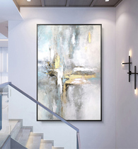 Pure hand-painted abstract oil painting Simple modern living room sofa background wall decorative painting Nordic entrance aisle hanging murals