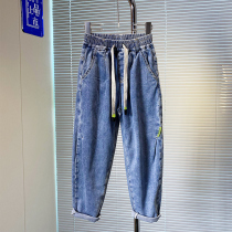 Boys' jeans thin autumn leisure trousers 2022 New Children's Net Fried Street Pants Spring and Autumn