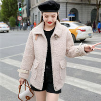 Lamb wool coat female students 2020 autumn and winter new Korean version of loose granular velvet fur one thick cotton clothing tide