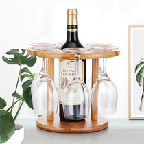 Wine glass rack decoration wine rack Creative wine bottle rack Fashion home wine rack display rack Bamboo and wood cup rack