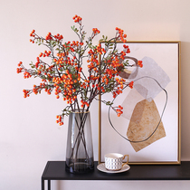 High simulation fortune fruit bouquet decoration living room TV cabinet table flower art fake flower branch berry holly red
