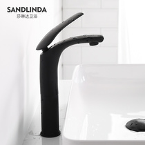 (Special) Black all copper hot and cold faucet Nordic bathroom wash basin basin faucet