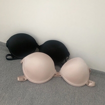 Front button light surface indentation invisible underwear anti - outer flip lady without shoulder - strap bras