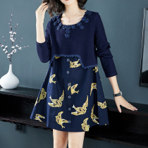  Spot quick fat mm2021 new large size womens crotch skirt thin mid-length Western style dress