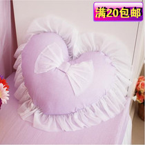 Korean cotton lace pink princess dream purple heart-shaped pillow heart pillow love pillow