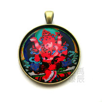 YC6336 Boutique Five Paths Red Wealth God Tangka Round Buddha Card Necklace Tibetan Land Law Will Hang Pendant and Do the Pattern