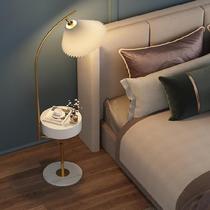 Mini floor lamp post modern creative living room lamp Crystal bedroom Nordic light luxury all copper French retro lamp simple