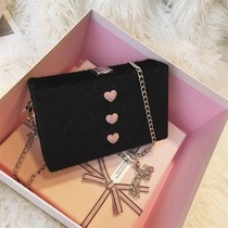 Han ins Super fire small bag female crossbody Korean student Joker fashion velvet shoulder chain box bag small square