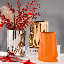 Nordic Light Lavish Creativity Morandi Ceramic Draped Vases Living Room Pendulum with flower arrangements Xuan Guan Tea Table Decorations