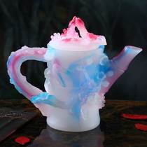 Ancient Law Glazed Full Jade Pendulum Piece Creative Teapot Club Tea Favorite to Wedding Celebration Gift