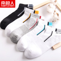Antarctic mens low-top shallow cotton socks summer sports and leisure mens short invisible socks 5 pairs gift box