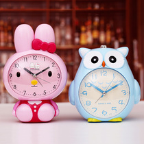 Childrens alarm clock Student-specific cartoon talking mute bedroom bedside luminous intelligent multi-function small alarm clock