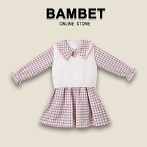 Italy BAMBET girls sweater dress autumn 2021 new little girl dress children two-piece set
