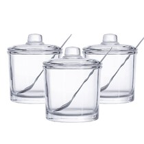 Glass with lid Sugar Cup commercial can MSG seasoning box with spoon seasoning can salt chili oil can Kitchen Supplies