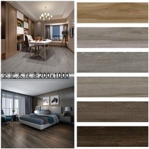 Imitation wood grain tiles 200x1000 living room bedroom study non-slip floor tiles Japanese gray yellow wood grain antique tiles