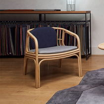 Nordic rattan small table and chair combination Net red simple household solid wood dining chair Modern bed and breakfast balcony leisure backrest chair